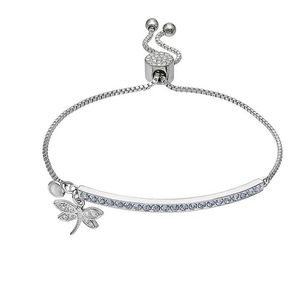 BRACELET, Brilliance Crystals from Swarovski  silver blue tone adjustable 10" LN